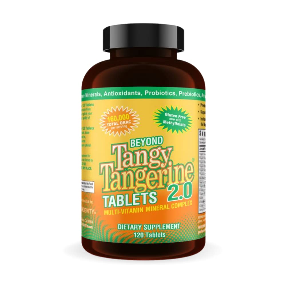 Umur muda melebihi Tangy Tangerine 2.0 Multi- Vitamin & Mineral Kompleks - Dibuat dengan Natural & Whole Foods 124; 160.000 ORAC 124; 120 Tablets 124; 1 Botol