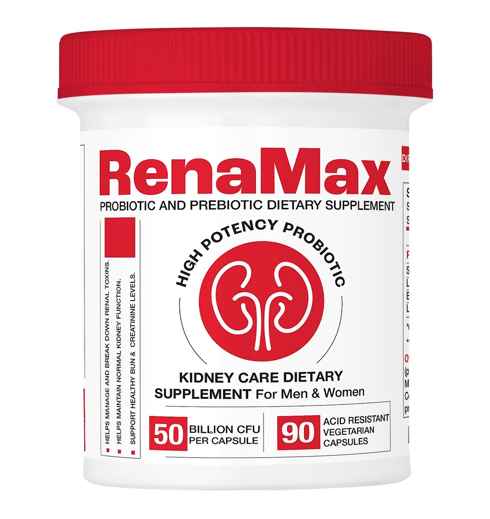 Capsule Kidney Restore & Kidney Care Suplement - Probiotic & Prebiotic Supplication to Dukung Fungsi Normal Ginney - 50 Milyar CFU per Capsule - Dibuat di U.S.A (90 Caps (1 Pack))