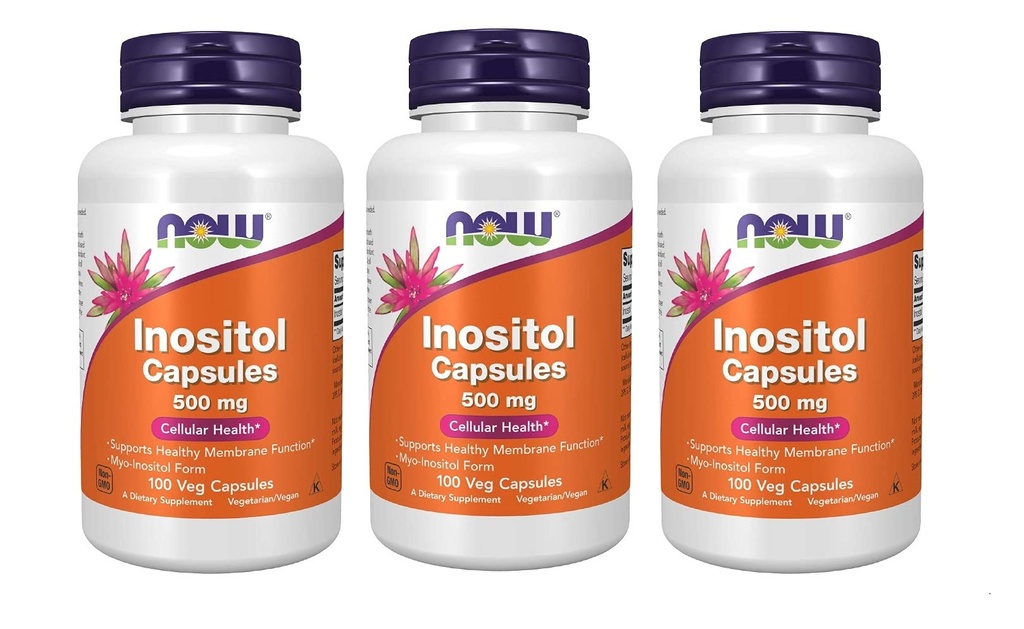 NOW Foods Foods Inositol 500mg, 100 Capsules (Paket 3)
