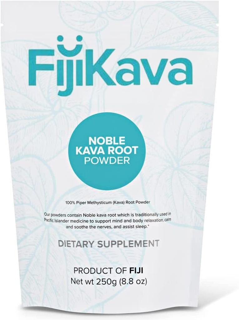 FijiKava Instant Kava Powder 250g - Premium Kava Root Powder dengan Tinggi Kavachone Content - Bantuan Relaxation Natural untuk Kesetaraan, Stress Relief, dan Sleep Support - Enin-to- Mix