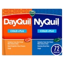 Vicks DayQuil & NyQuil Co-Pack, Cold & Flu Medicine, Powerful Multi- Symptom Daytime Relief for Headache, Fever, Sore Throat, Minor Aches & Pains, & Cuugh, 72ct