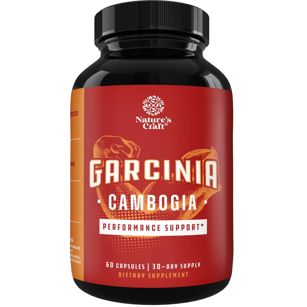 Katup Ekstrak Garcinia dengan 60% HCA - Non-Stimulant Garcinia Weight Los Suplemen Hidroxycitric & Chromium untuk Keseimbangan, Energi & Metabolisme Dukungan - 60 Cacah
