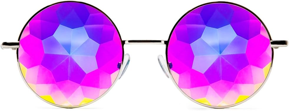 GloFX Imagine Kaleidoskop Glasses - Metal Frame - Rainbow Diffraction Rave EDM Festival
