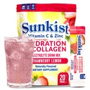 The Frozen Bean Sunkist Collagen Drink Mix - Hidration Strawberry Lemon Electrolite Drink for Women with Vitamin C, Zinc, Collagen Peptides, Alamly Flavored - 20 Pack
