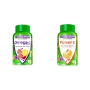 Vitamin Omega-3 Berry Lemonade Heart Health Gummies 120 Count and Orange Flavared Vitamin C Gummies untuk Hammune Dukungan 150 Count
