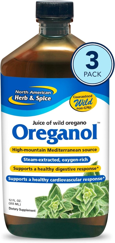 Amerika Utara Herb & Spice Oreganol P73 Juice - 12 fl oz - pak 3 - Wild Oregano Oil - Hati & Digetical Kesehatan - Kidney, Pankreas & Liver Dukungan - Non-GMO - 173 Total Service