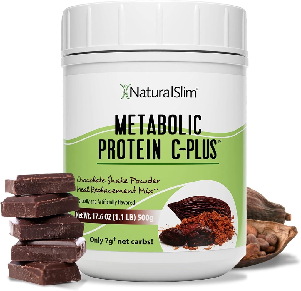 Metabolic C-Plus - Meal Pengganti Powder Dibentuk dengan Vitamin C, Zinc & Acid - Chocolate Protein Powder 1.1 lb.