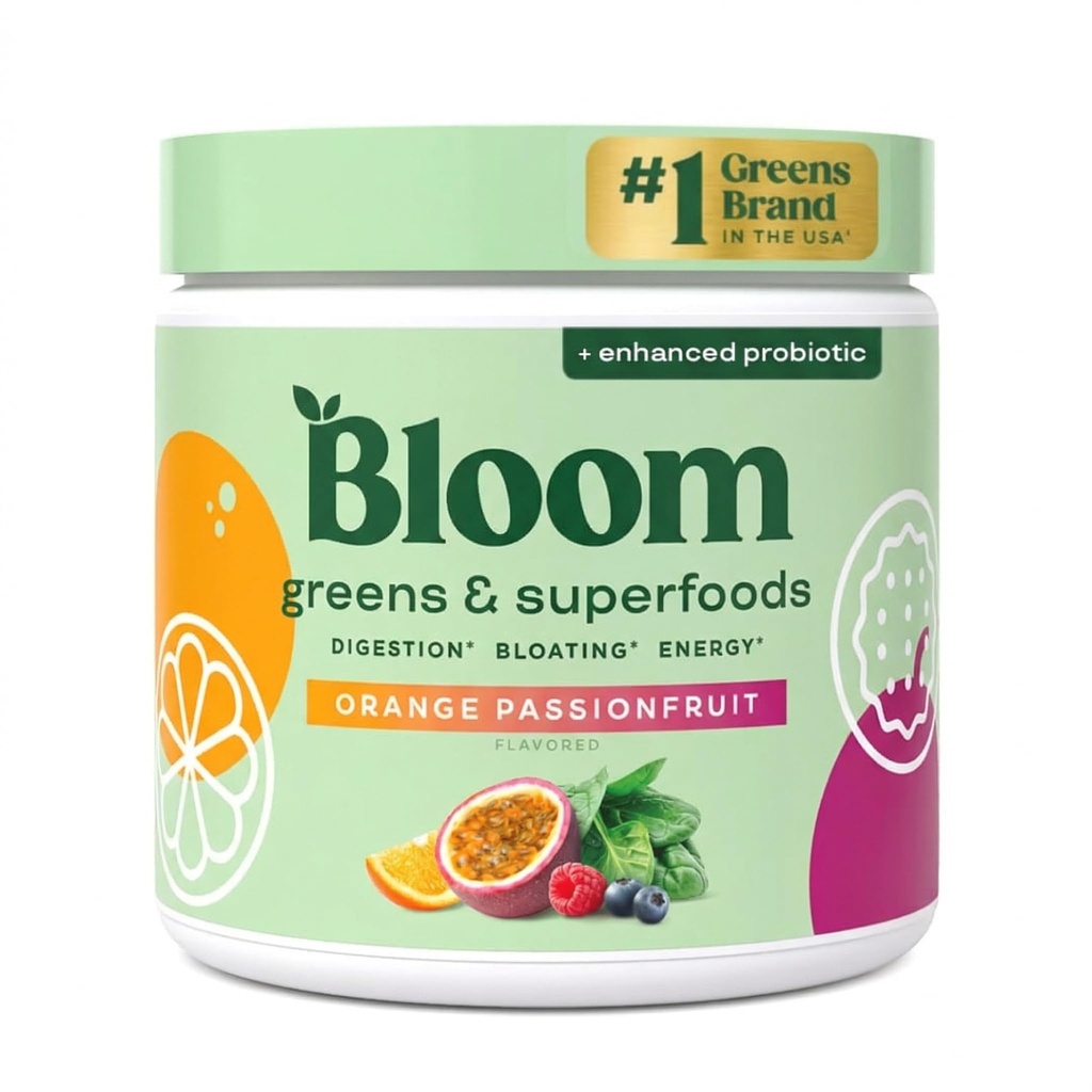 Bed Nutlection Superfood Greader, Digevication Enzymes with Progories and Precient, Gut Health, Bloating Relief for Women, Chlorella, Juice Mix w / Beet Root Quoder, 30 SVG, Orange Passionfruit