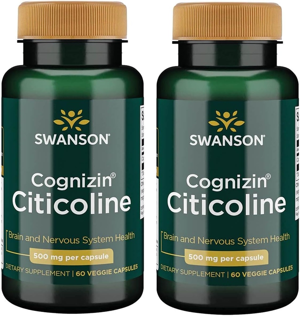 Swanson Cognizin 1.000 Miligram 60 Veg Capsules (2 Pack)