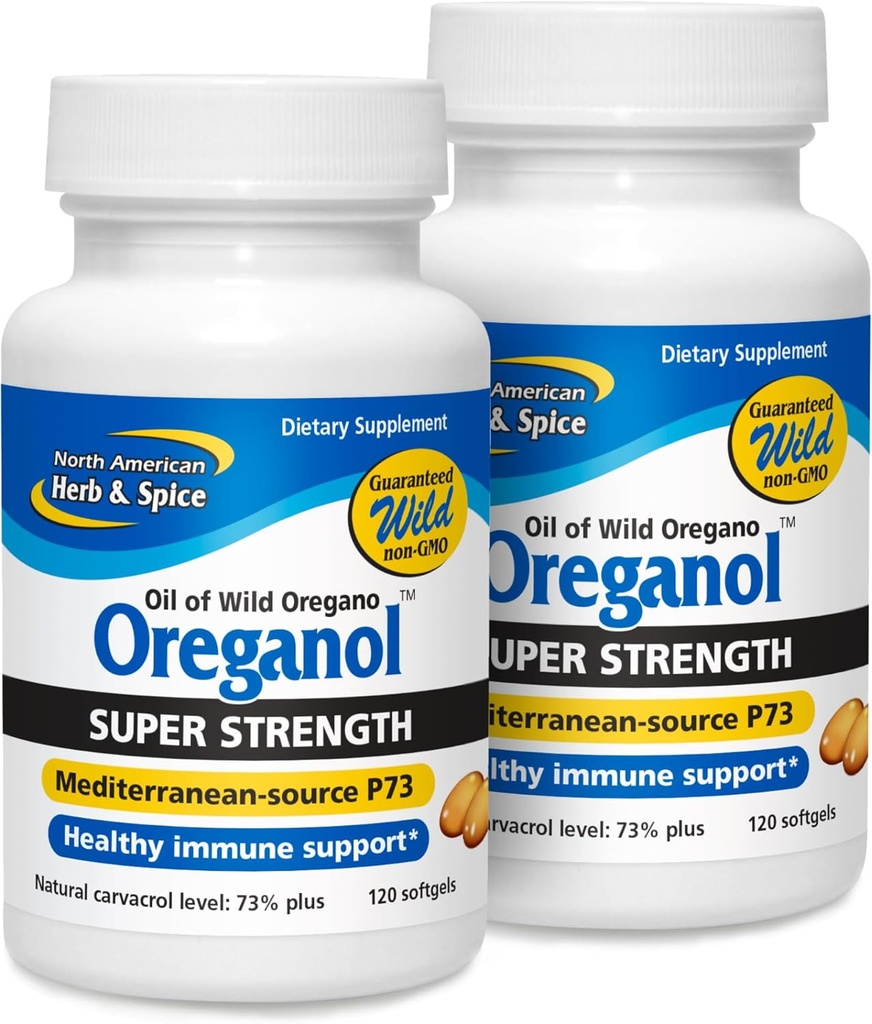 NORTH AMERICAN HERB & SPICE Super Power Oreganol P73 - Pack of 2, 120 Softgels - Imune System Support - Non-GMO, Vegan Friendly - 240 Total Servings