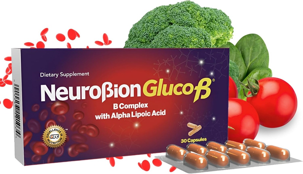 Neurobion Gluco B con Acido Alfa Lipoico Dietary Suplement B Complex dengan Alpha Lipoic Acid, Capsule B Komplejo 30