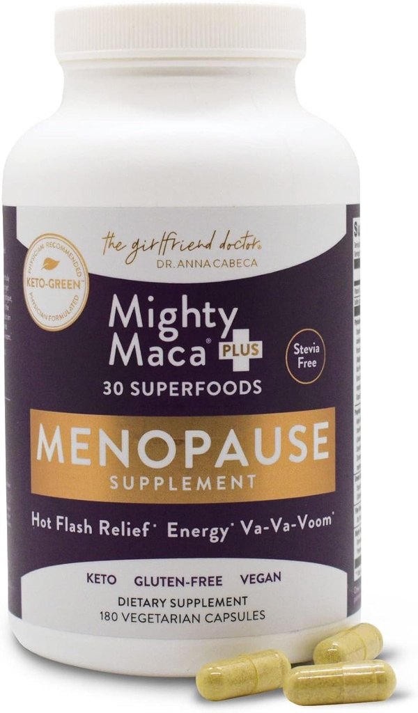 Menopause Support Capsules oleh Dr. Anna Cabeca - Pembangkit berbasis Suplemen dengan Maka, Ashwagandha, dan Adaptogens untuk Mood, Energi & Hormone Keseimbangan - 180 Capsules