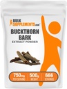 BulkSuplements.com Buckthorn Bark Extract Powder - Buckthorn Bark Powder, Herbal Suplemen - Vegan & Gluten Bebas, 750mg per Serving, 500g (1,1 pon) (Paket 1)