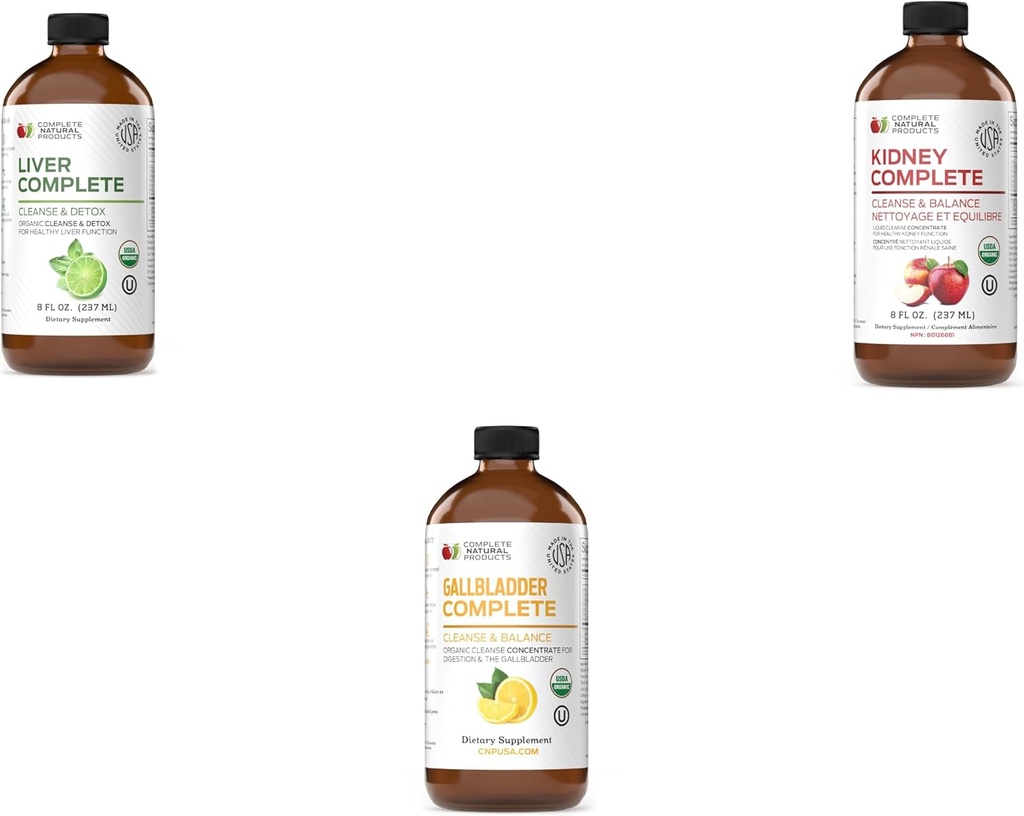 Lengkap Natural Products Liver Lengkap 8oz, Kidney Lengkap 8oz & kandung kemih Lengkap 8oz Bundle