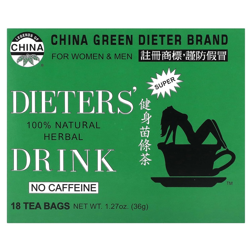Uncle Lee 's Tea Dieters' 100% Natural Herbal Drink, No Caffeine, 18 Tea Bags, 1.27 oz (36 g)