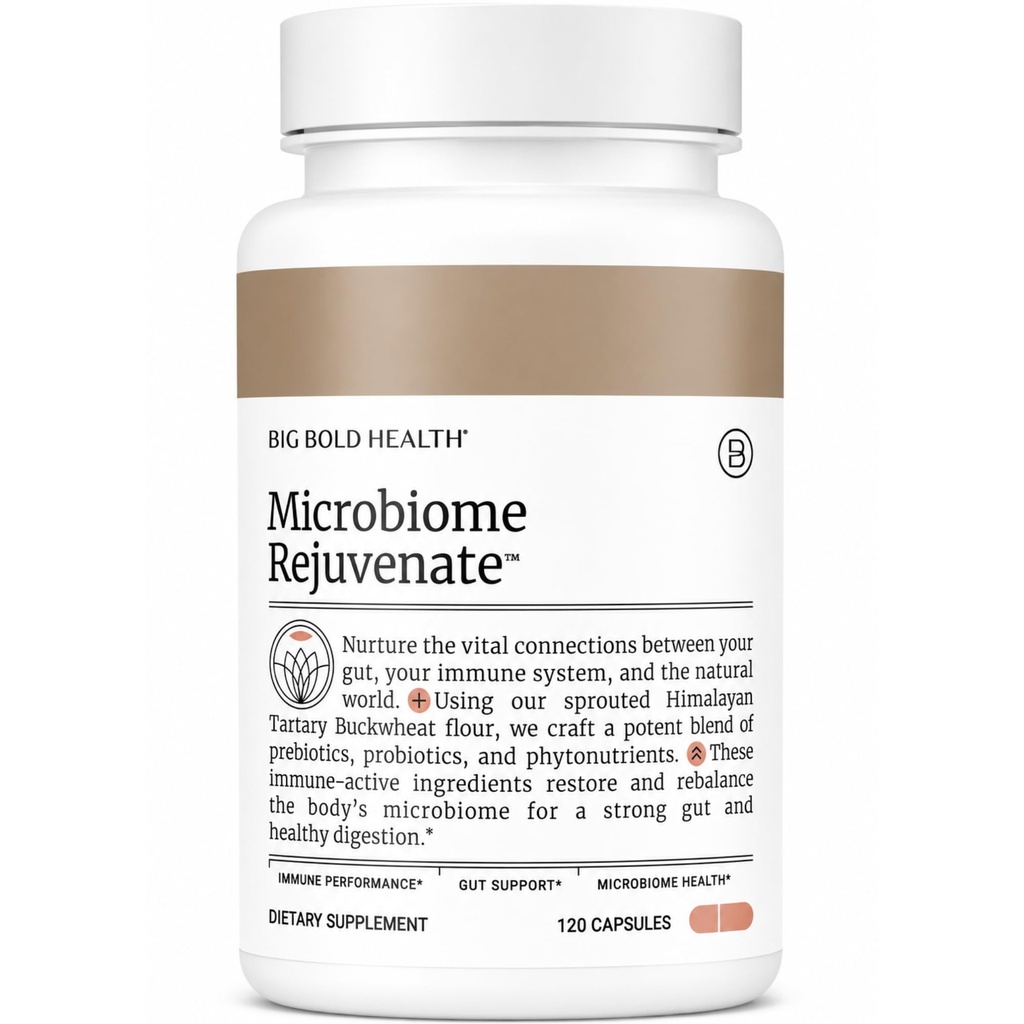 Microbiome Remeremate Prebiotic + Probiotic Suplement for Gut Health & Imune System Support - with Immune-Active Himalaya Tartary Buckwheat - Gluten- Free (120 Vegetarian Capsules)