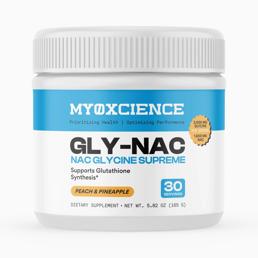 MYOXCIENCE NAC Glycine Supreme 124; N-Acetyl- L- Cysteine, Glycine, dan Taurine Combination (Natural Peach and Pineapple Flavor) (30 Servings)