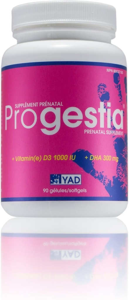 Progestia Prenatal Vitamin for Women with Omega-3 Fatty Acids EPA, DHA, Acid Folic, Iron, Vitamin and Nutrients for Pre During, & Post Pregnancy (90 Pil 3 Bulan Supply).