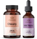 HERBAMAMA Chicory dan Milk Thistle Kit - Bundle of 1200 mg Chicory Root Capsules & Milk Thistle Tascture 2 - Vegan, Non-GMO, Sugar & Alcohol- Free-2 Pack