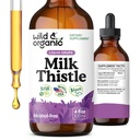 Liquid Thistle Milk Liar - Liver Cleanse Detox - Silymarin Thistle Suplemen Tever - Tambahkan ke Tea - Silybum Marianum Extract Taincture - Sugar & Alcohol-Free - 4 oz