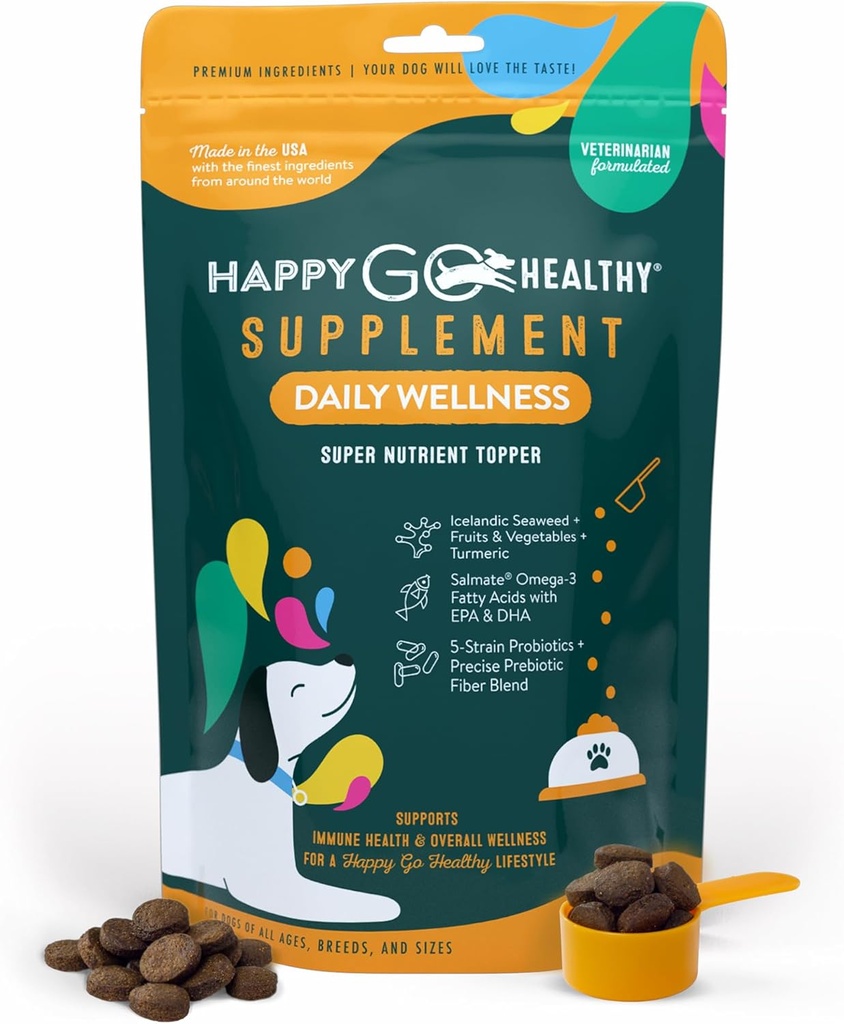 Suplemen Harian Wellness untuk Dogs 124; Probiotic & Prebiotic Benefit with Fish Oil & Seaweed to Keep Your Dog Beaming All Day Long 124; All Breeds and Sizes Al12460 Count
