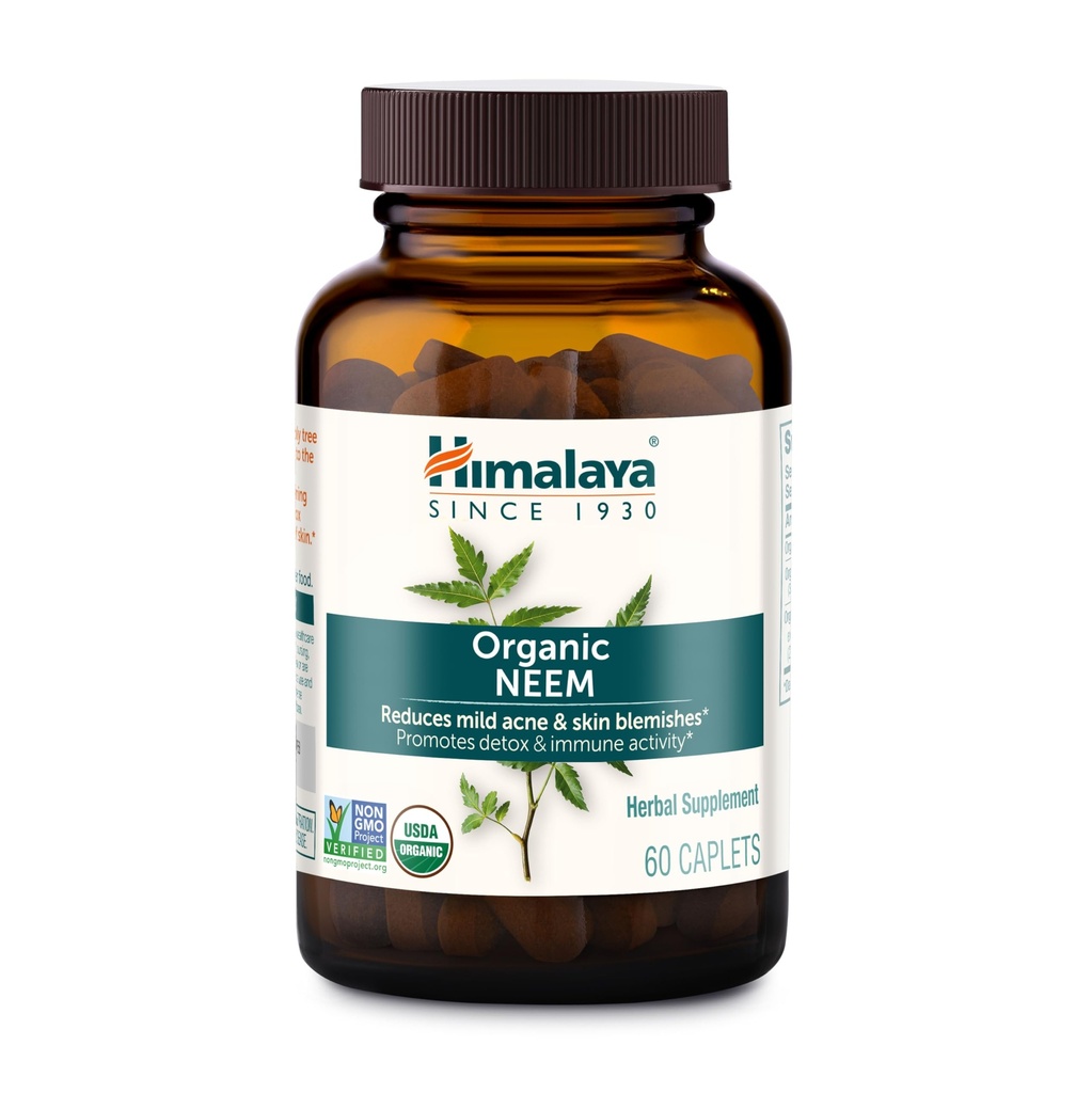 Hilaya Organik Neem, 60 Hari Supply - Herbal Acne Suplemen Mendukung Clear Skin dan Detox