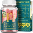 Biotin Gummies - Rambut Skin dan Nails Vitamin untuk Pria & Perempuan, Vegan Vitamin B7, Menyediakan Rambut Perkembangan dan Lebih Kuat Nails, 30 Hari Suppply - Raspberry60
