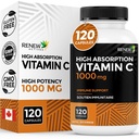 Aktivitas RENEW Maksimal Kekuatan Vitamin C 1000MG per Serving - Antioksidant & Imune Booster Untuk Overall Health, Bones, Teeth & Gums - Non-GMO, Sugar- Free, 4- Seths Supply - dibuat di Kanada - 120 Capsules