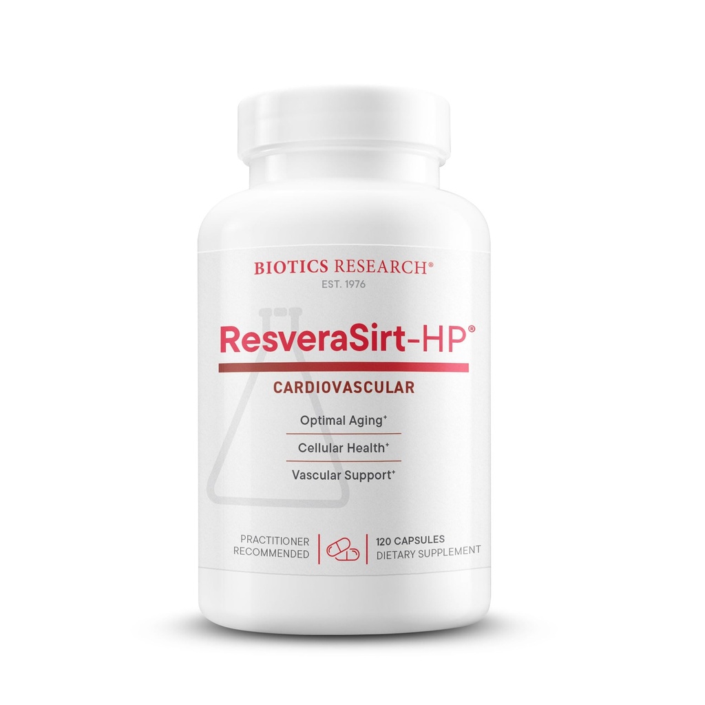 Riset Biotika ResveraSirt HP Formulasikan oleh Dr. Mark Houston, Trans Resveratrol, Quercetin, Memperbesar Sirtuin Activity, Dukungan Cardiovascular, Daya Jantung, Dukungan Vascular, 120 Kapsul