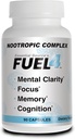 Fuel4 Nootropic Brain Supplement - Focus & Mental Clarity Capsules with Vitamin D3, Ginkgo Biloba, Cognivia, Alpha GPC, DMAE & Huperzine A - Non-GMO, Made USA - 90 Vevgie Capsules