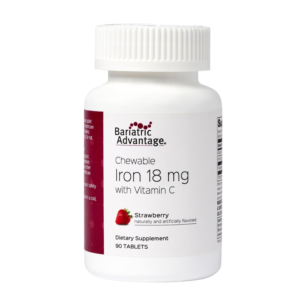 Baritric Advices Iron 18 mg with Vitamin C Chewable - Strawberry - 90 Tablet
