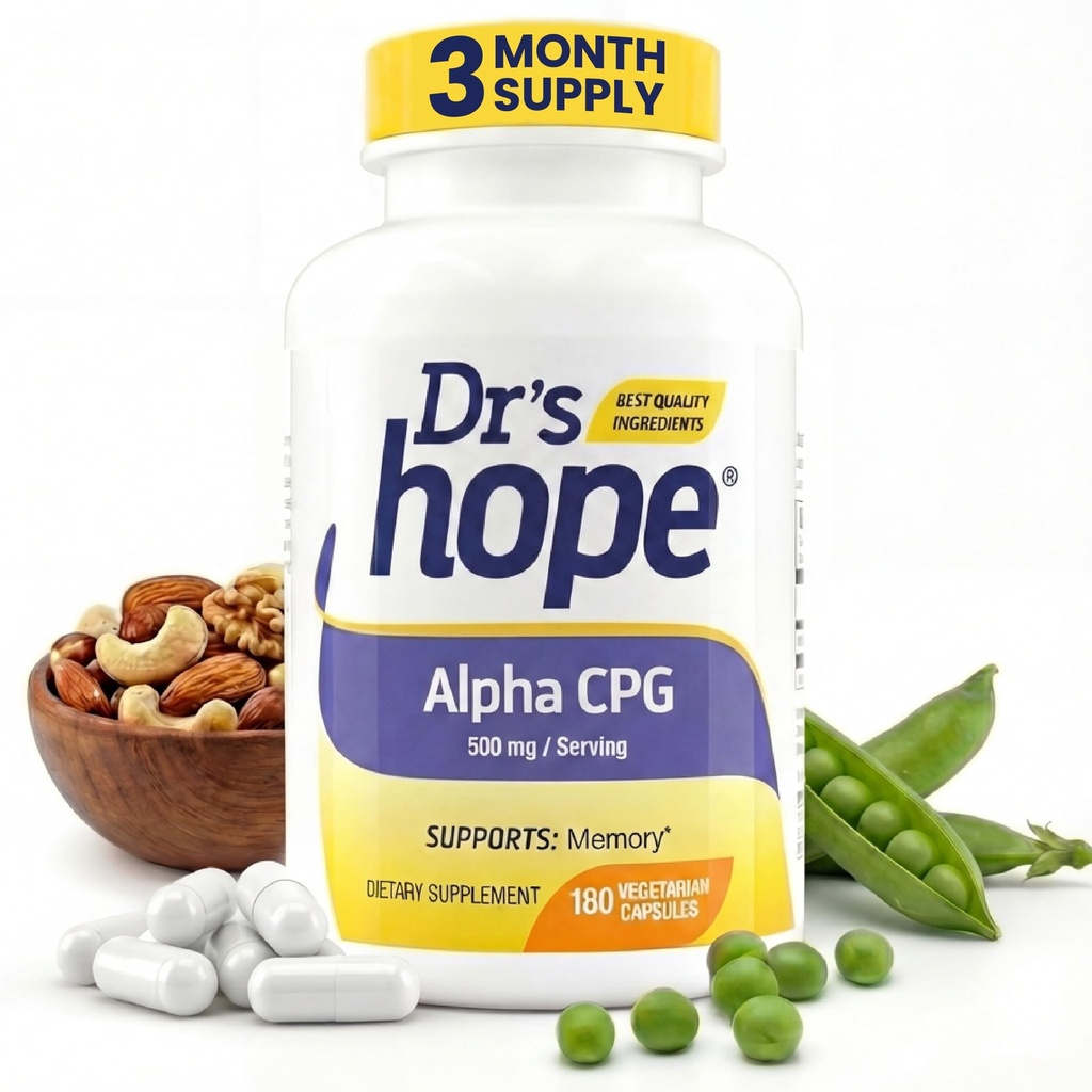 Alpha GPC 500mg, Alpha GPC Supplement - Support Memory and Cognitive Fungsi - 180 Veggie Capsules, Made in The USA