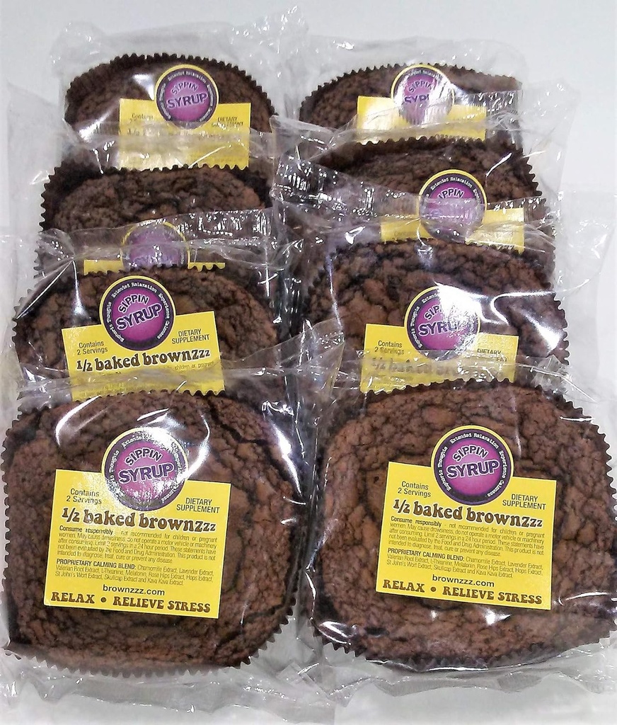1 / 2 Brownzzz - Relax and Relieve Stress - Qty. dari 8 in Box - Dietary Supplemen dengan Chamomile, Lavender, Valerian, St John 's Welt dan More (8)
