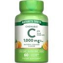 Nature 's Truth Chewable Vitamin C dengan Rose Hips 124; 1000 mg 124; 60 Tablet 12.4; Vegan, Non-GMO & Gluten Free Supplemen