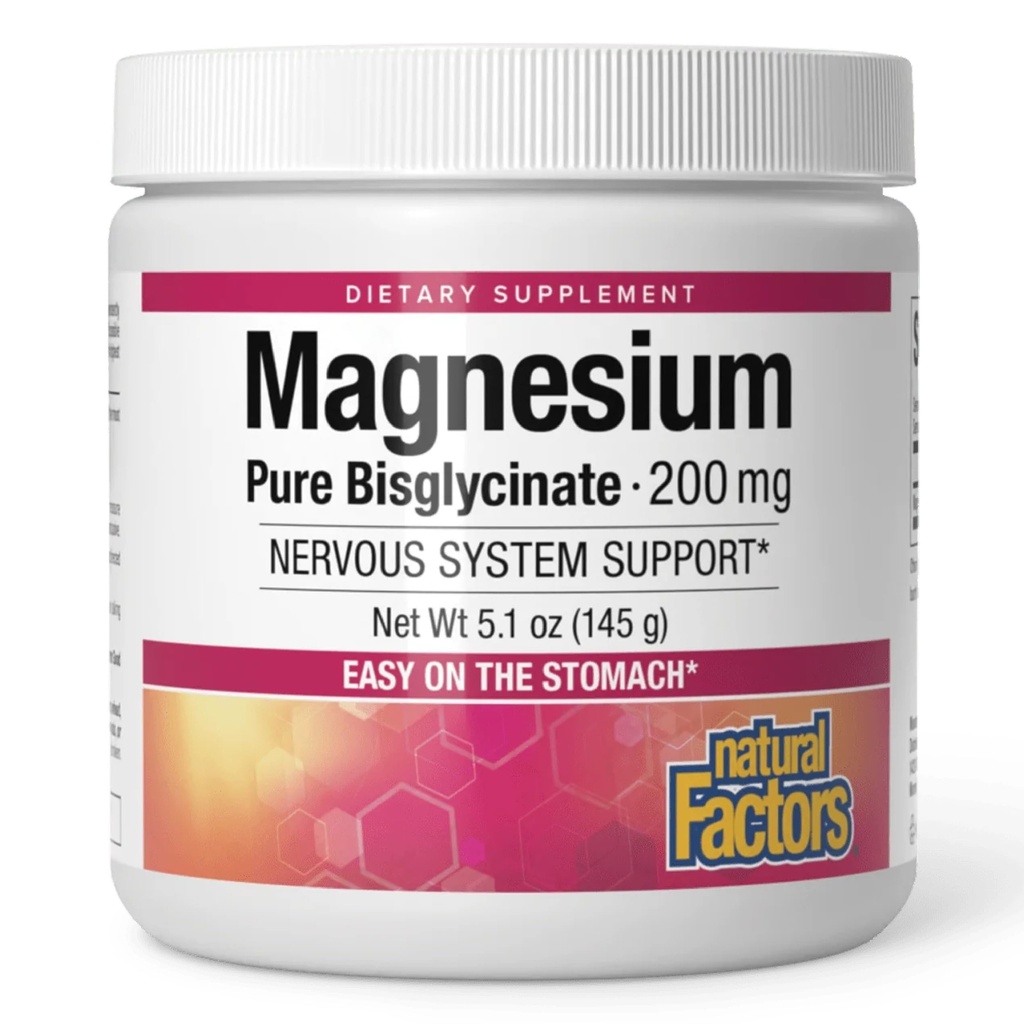 Faktor Natural Magnesium Bisglycinate Powder - Perbaikan Dukungan Kesehatan Tubuh - Alami Magnesium Suplemen Kekuatan Tulang & Kesehatan - 5.1 oz (50 Pelayan)