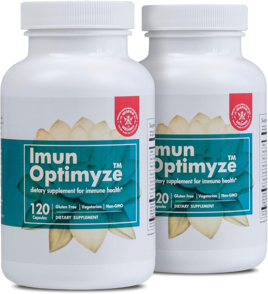 Imune OPTIMIZE - Imune System Supplemen - 120 Capsules 2 - Kompleks Keseimbangan untuk Dukungan Imune - Multi Vitamin Capsules untuk Dewasa - Gluten Free dan Non GMO Suplemen