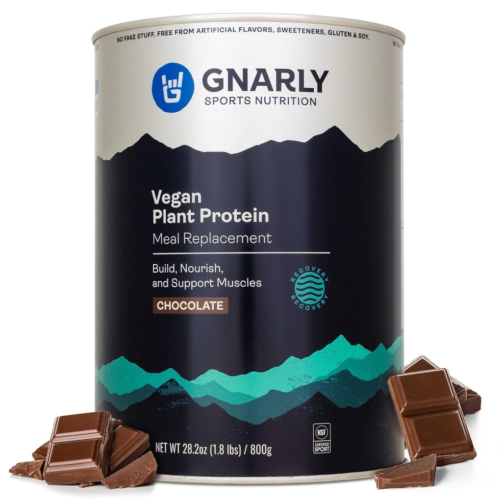 Gnarly Nutrition Vegan Protein Protein Protein Protein Protein Protein - Chocolate Vegan, NSF Sport Sertifikasi - Meal Replacement, Daily Nutonation Boost - Laktosa Free Powder - Coklat, 28.2 oz