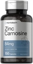 Horbach Zinc Carnosine Supplement = 124; 84mg per Capsule = 124; 150 Count 124; Non-GMO & Gluten Free