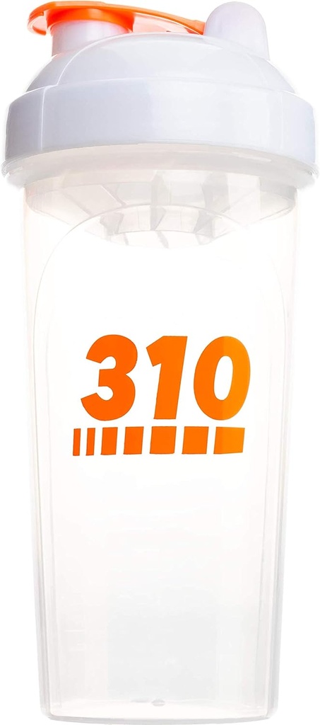 310 Protein Nutrition Shaker Bottle Replacement Blender Cup Untuk Mixing Protein Powders, Lemonade Mix, Dan Pre Workout (Clear w / White Lid)