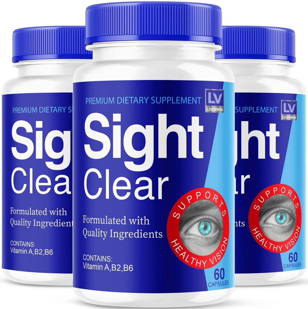 LIVORKA SIght Clear 20 / 20 Vision Supplemen Dukungan untuk Mata - 3 Bulan Supply - Paket Dari 3