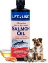 Life Line Wild Alaska Salmon Salmon Omega- 3 Tambahan untuk Dogs and Cats 124; DHA & EPA untuk Heally Skin, Coat, Brain & Heart - 26 oz