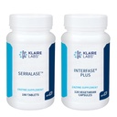 Klaire Labs Interfase Plus (120 Capsules) + Serralase (180 Tablet) - Multi- Enzymes, Serratia Peptidase & Bromelain 'Digevical Enzymes - Gastrointestinal System, Gut Flora, Biofilm & Detox