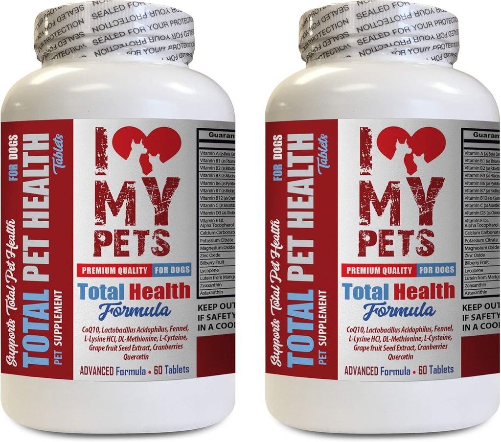 Saya SUKA MY PETS LLC Dog Imunity - Dog Total PET Health - Premium Formula - Best Complex - Dog Vitamin a - 2 Botol (120 Treats)