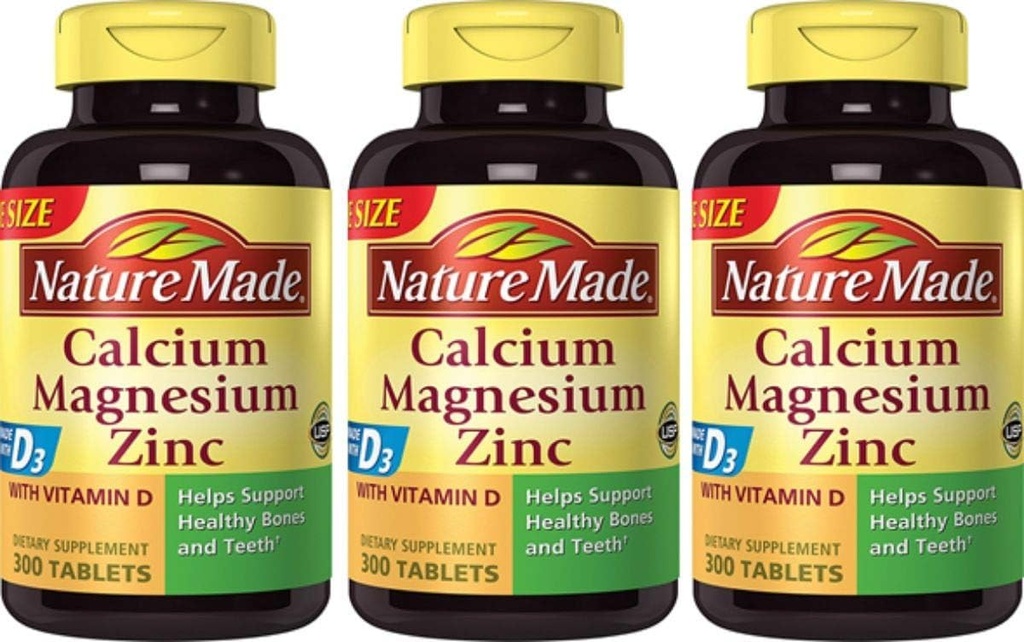 Alam Made Kalsium, Magnesium Oxide, Zinc dengan Vitamin D3 membantu mendukung Kekuatan Tulang, Tablet, 300 Cacah