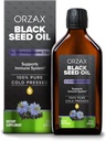 Air liquid ORZAX Black Seed (8 fl oz) - Dingin Menekan 100% Pure 124; Vegan, Gluten Free, Non-GMO 124; 5000mg Black Cumin (Nigella Sativa) Minyak dengan 50mg Thymoquinone 124on; Kaya dalam Omega 3- 6- 9 1244L Glass Bottle
