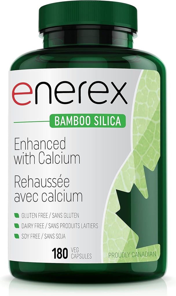 Bamboo Silica dengan Kalsium Citrate - 180 Veggie Caps untuk Bone & Dental Health, Enhanced Hair, Skin & Nails Perkembangan - Pembangunan, Bambu Extract & Organic Silica untuk Wellbeing