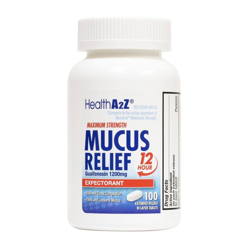 HealtA2Z ® Musus Relief 124; Guaimfenesin 1200 mg 14; 100 Tablet: