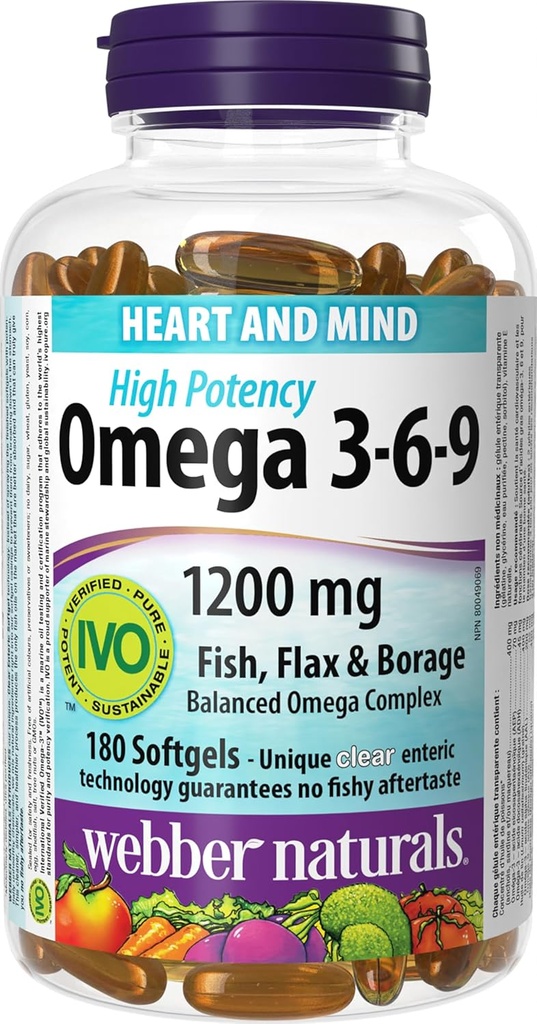 Potensi Tinggi Webber Omega 3-6-9, 180- Count