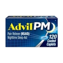 Advil PM Reliever Pain And Nighttime Sleep Aid, Suin Medicine With Ibuprofen For Pain Relief And Diphenhydraine Citrate For A Sleep Aid - 120 Coated Caplets
