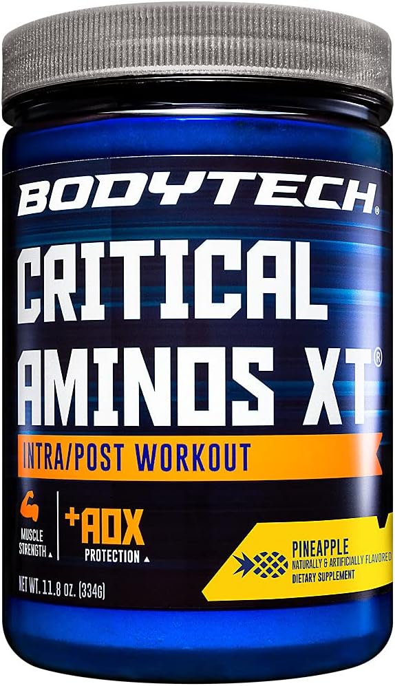BODYTECH Critical Aminos XT Intra / Post Workout Pineapple - Mendukung Pemulihan Otot (11.8 Powder Ounce)